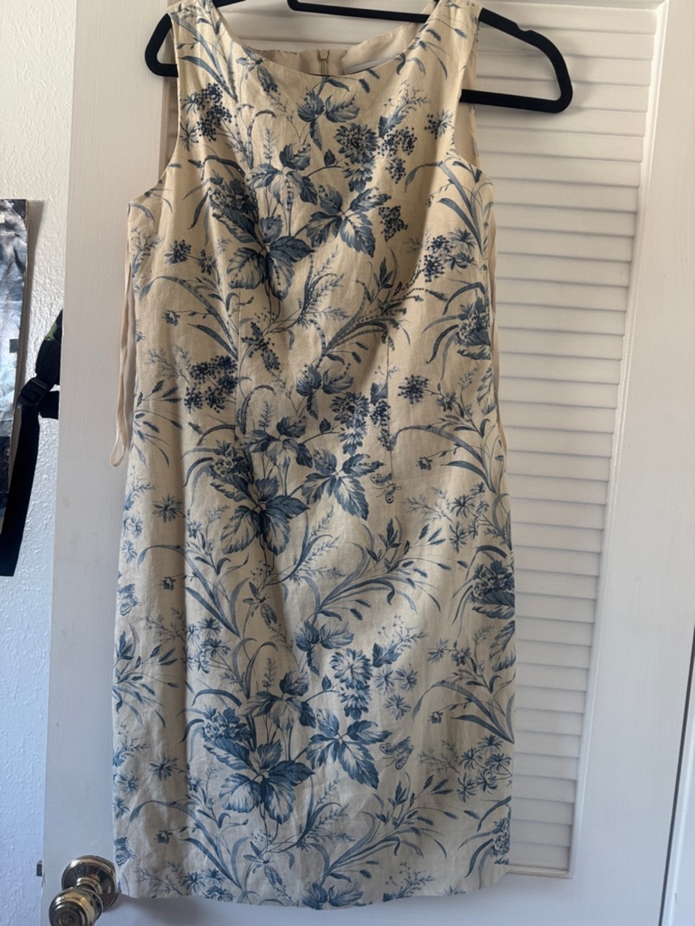Jessica Howard Cream Midi Dress with Blue Floral Design
